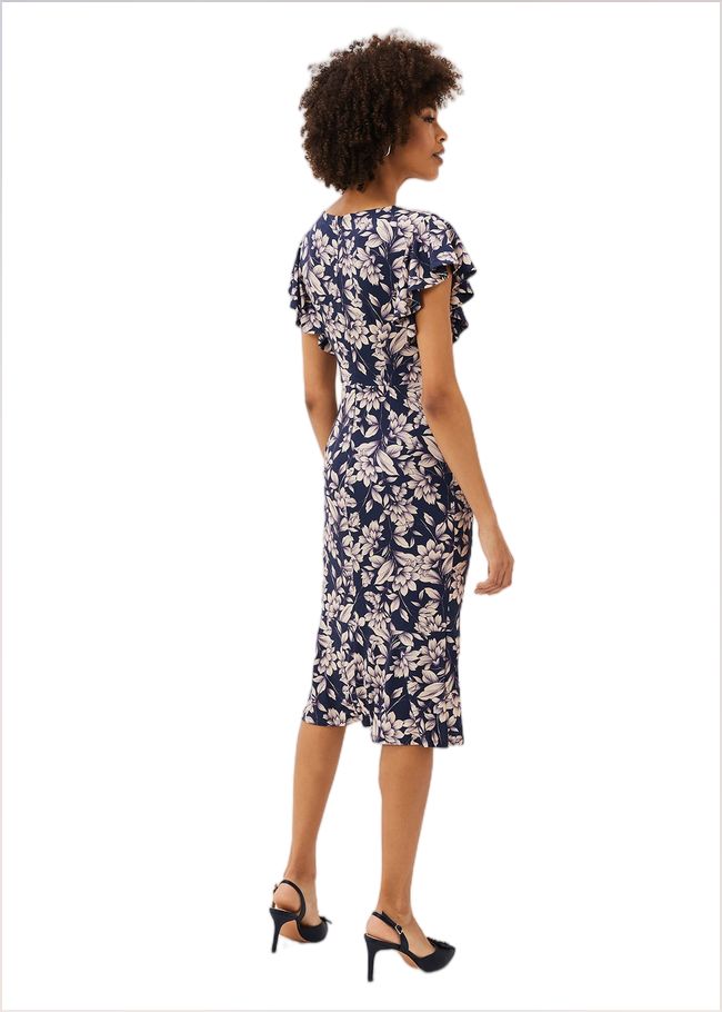  Zendaya Floral Jersey Dress Perussian Blue/Cameo 220723323