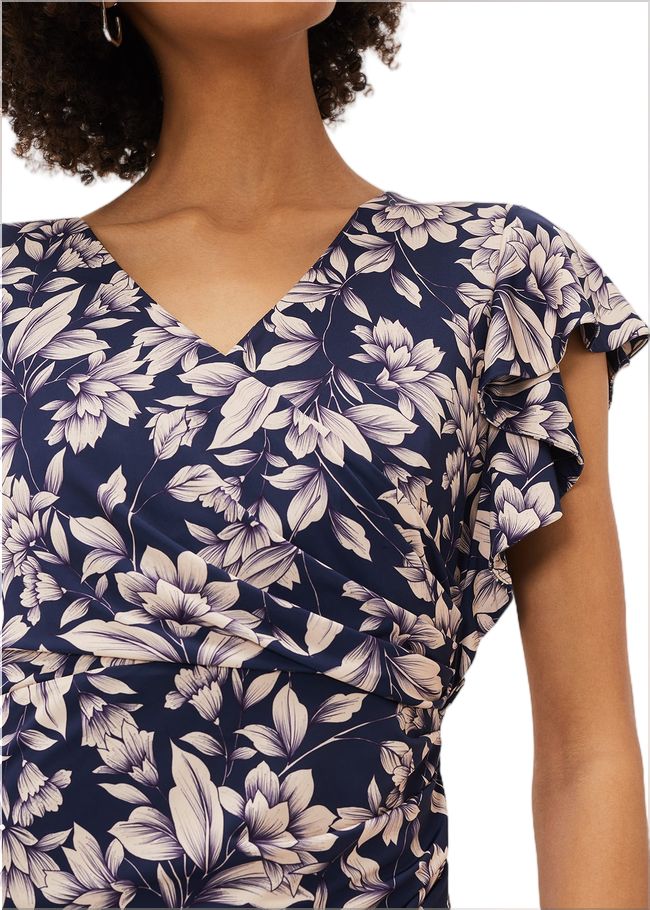  Zendaya Floral Jersey Dress Perussian Blue/Cameo 220723323