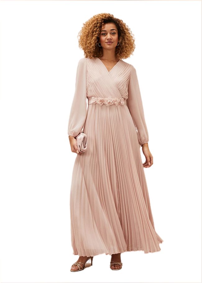  Alecia Pleated Chiffon Maxi Dress Antique Rose 220726840