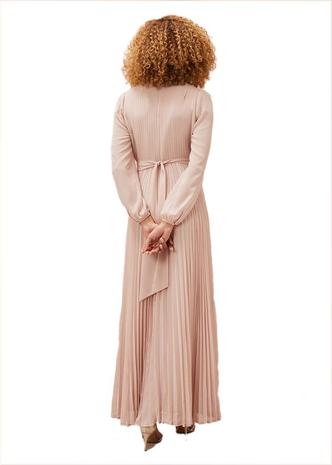  Alecia Pleated Chiffon Maxi Dress Antique Rose 220726840