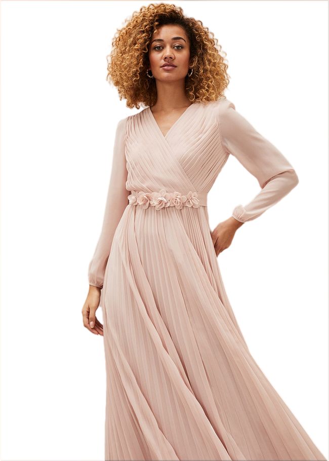  Alecia Pleated Chiffon Maxi Dress Antique Rose 220726840