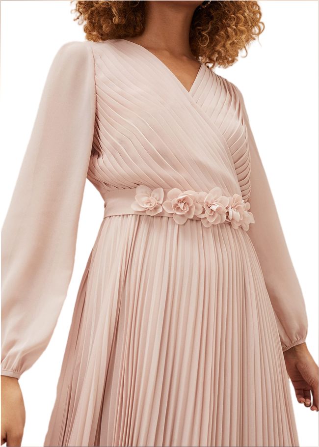  Alecia Pleated Chiffon Maxi Dress Antique Rose 220726840