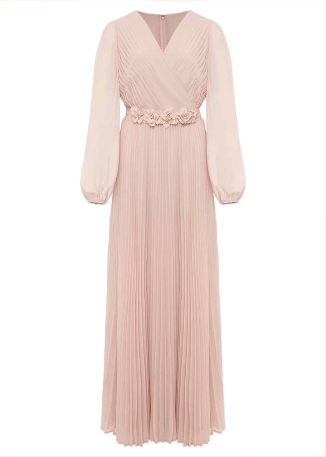  Alecia Pleated Chiffon Maxi Dress Antique Rose 220726840