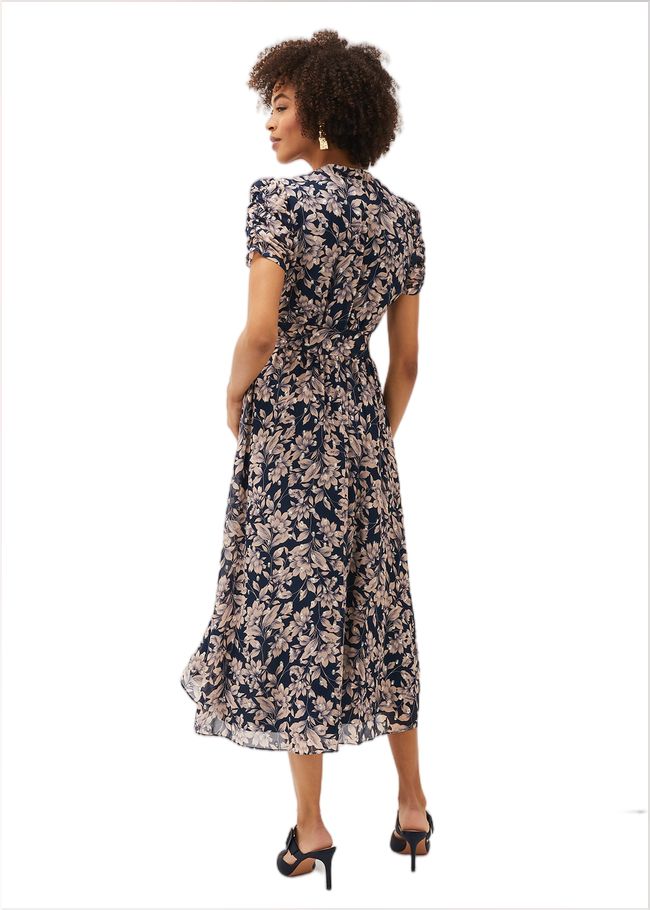  Zendaya Floral Dress Perussian Blue/Taupe 220729334