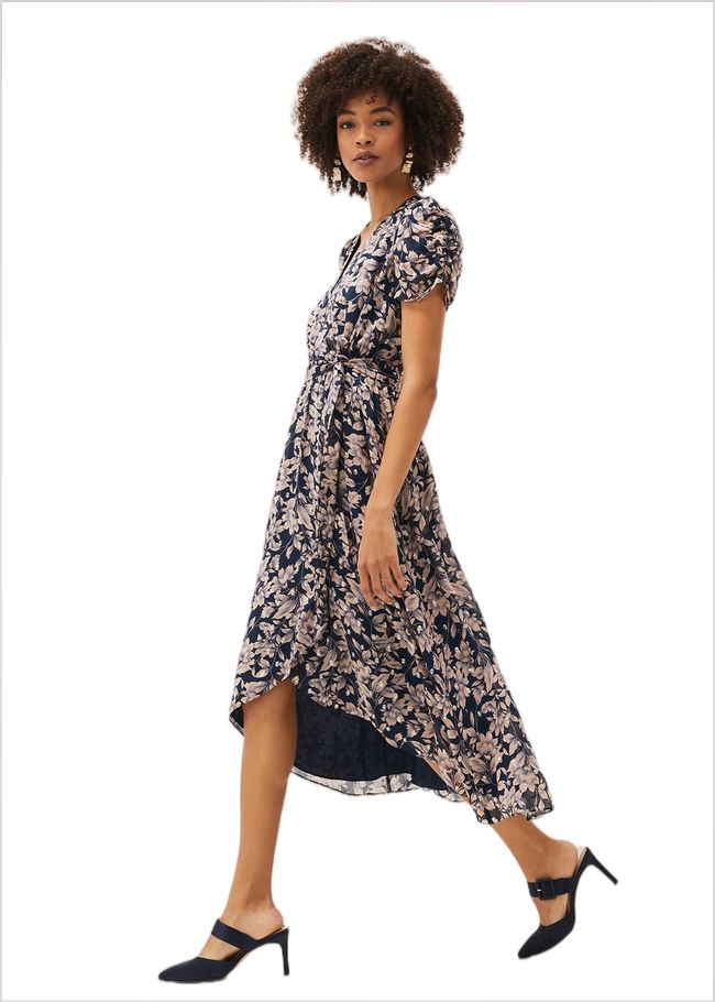  Zendaya Floral Dress Perussian Blue/Taupe 220729334