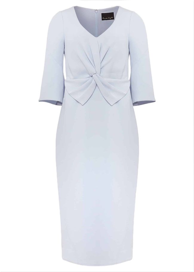  Layla Bow Detail Fitted Dress Sky Blue 220730887