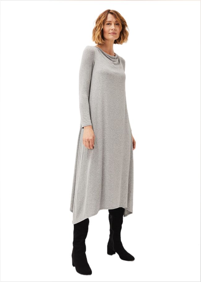  Lexy Midi Jersey Dress Grey Marl 220731019