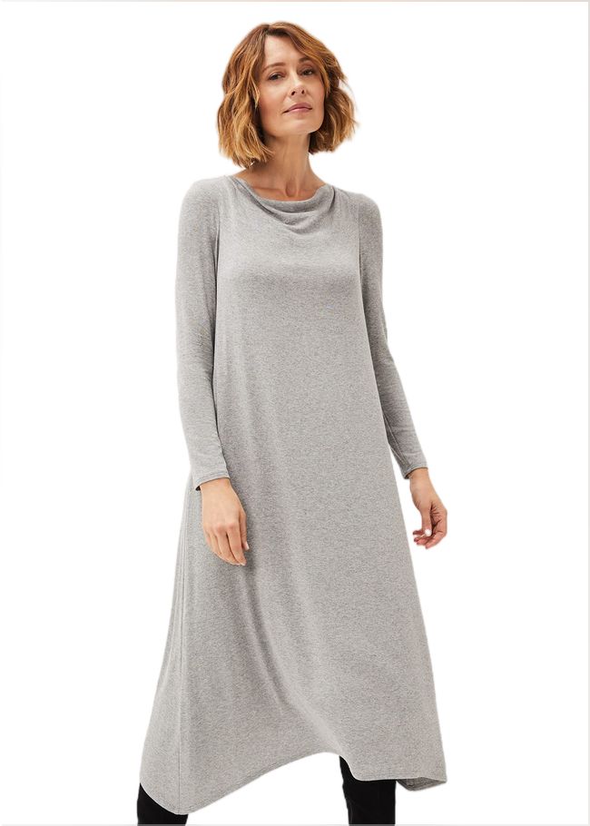  Lexy Midi Jersey Dress Grey Marl 220731019