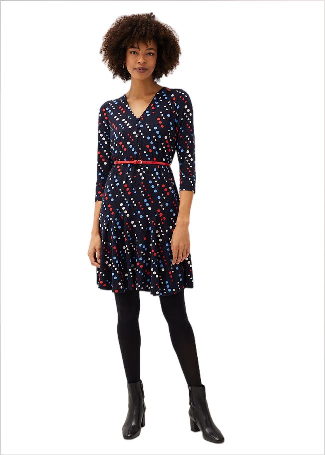  Marya Spot Jersey Dress Navy/Multi 220747493