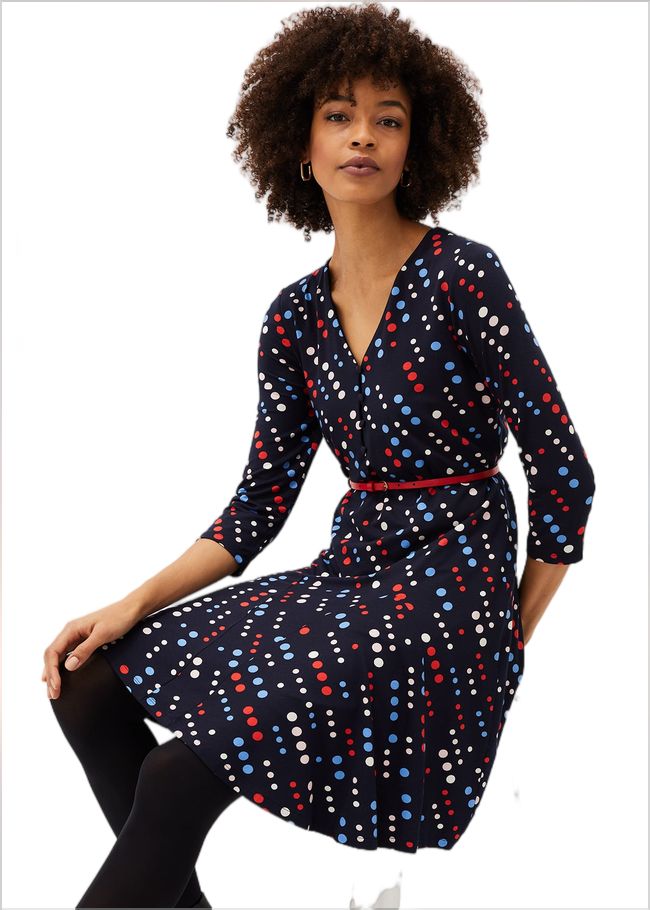  Marya Spot Jersey Dress Navy/Multi 220747493