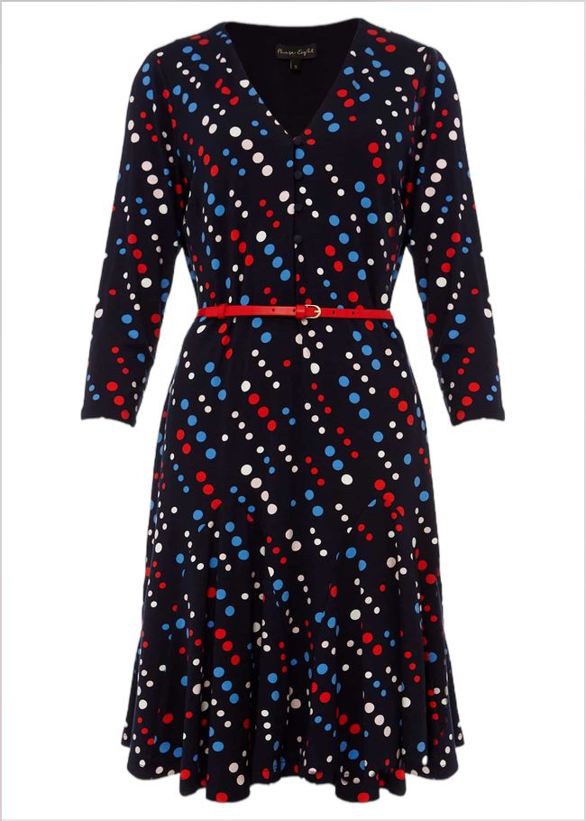  Marya Spot Jersey Dress Navy/Multi 220747493