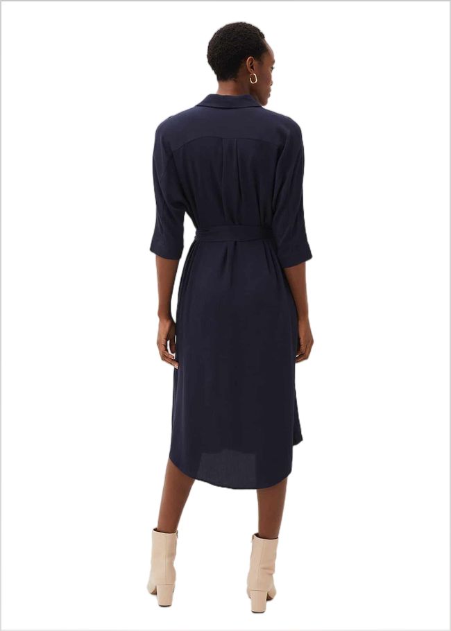  Maxine Belted Shirt Dress Navy 220750351