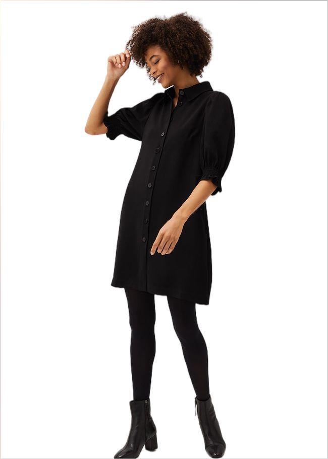  Candice Puff Sleeve Dress Black 220751050