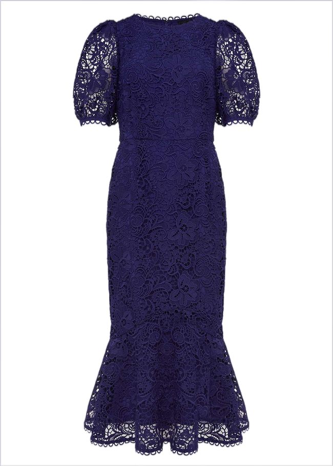  Lidia Guipure Lace Fishtail Dress Violet 220758700