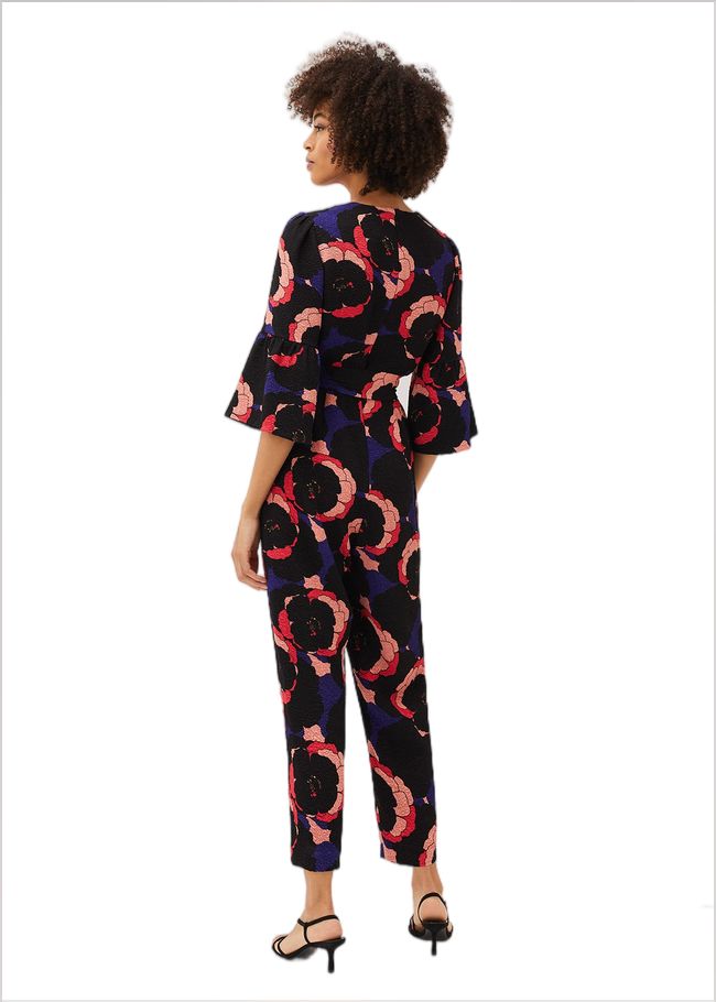  Darcey Floral Textured Tapered Jumpsuit Multi-Coloured 220760000