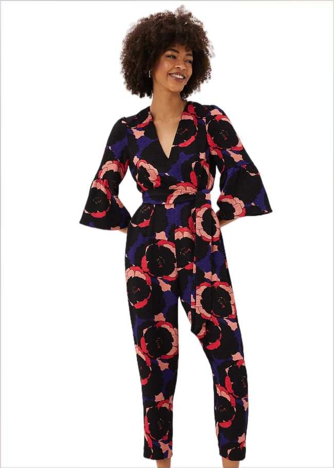  Darcey Floral Textured Tapered Jumpsuit Multi-Coloured 220760000