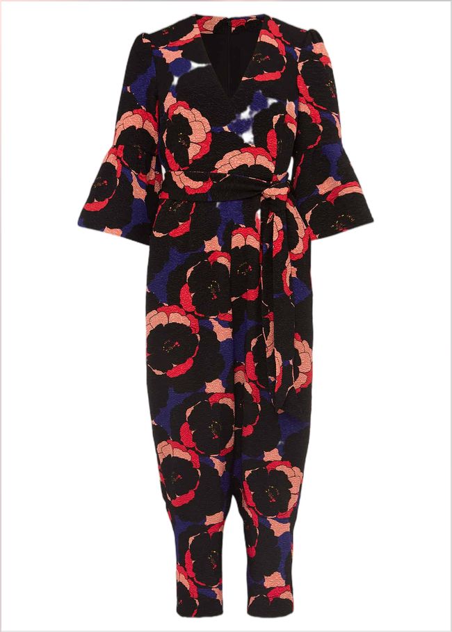  Darcey Floral Textured Tapered Jumpsuit Multi-Coloured 220760000