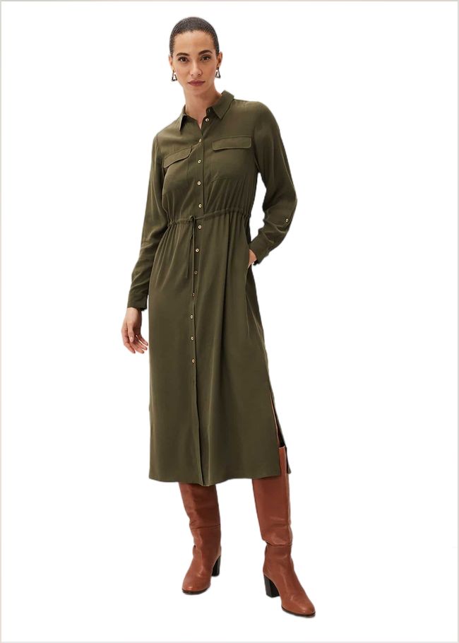  Tana Khaki Midi Dress Khaki 220761507