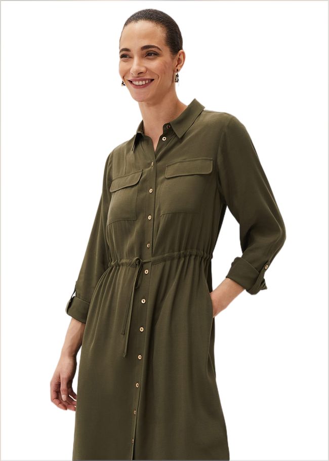  Tana Khaki Midi Dress Khaki 220761507