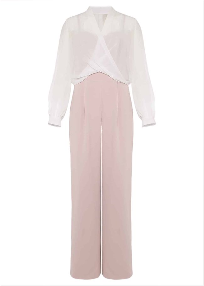  Mindy Wide Leg Jumpsuit Ivory/Antique Rose 220765404