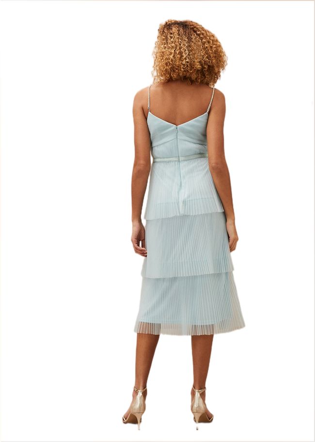  Kaia Pleated Tulle Midi Dress Eau De Nil 220767479