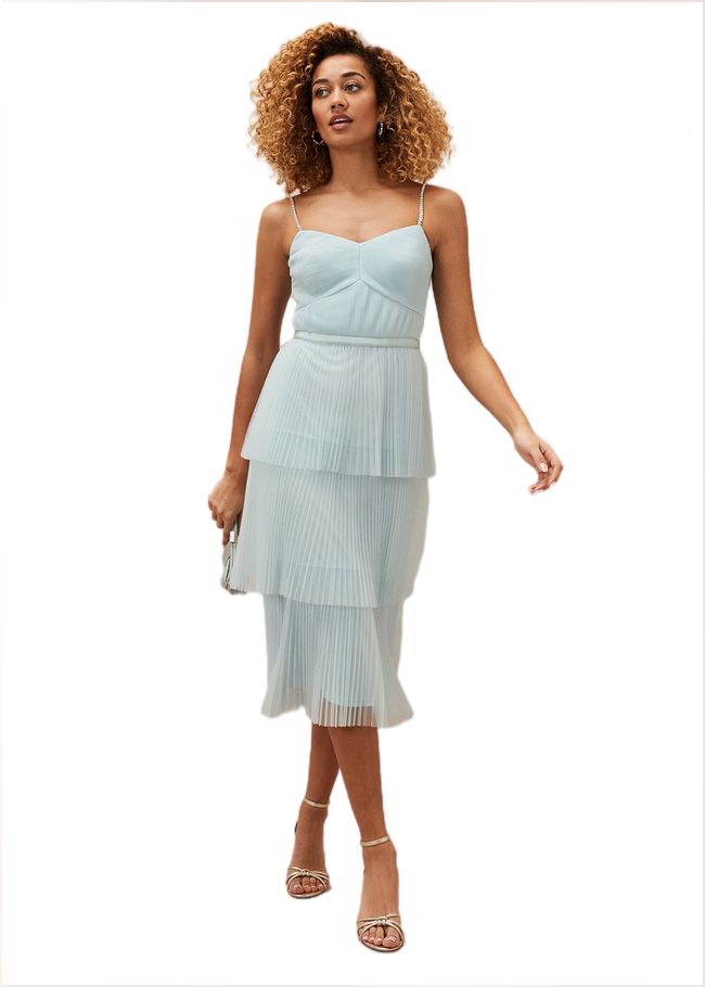  Kaia Pleated Tulle Midi Dress Eau De Nil 220767479