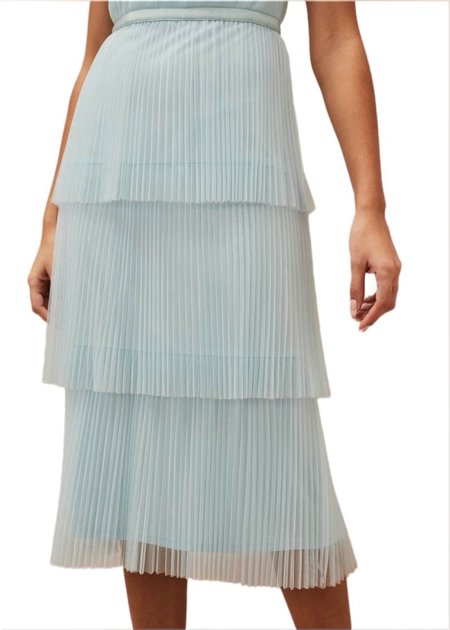  Kaia Pleated Tulle Midi Dress Eau De Nil 220767479