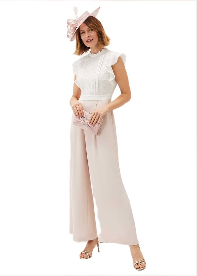  Niamh Lace Bodice Wide Leg Jumpsuit Ivory/Cameo 220773422