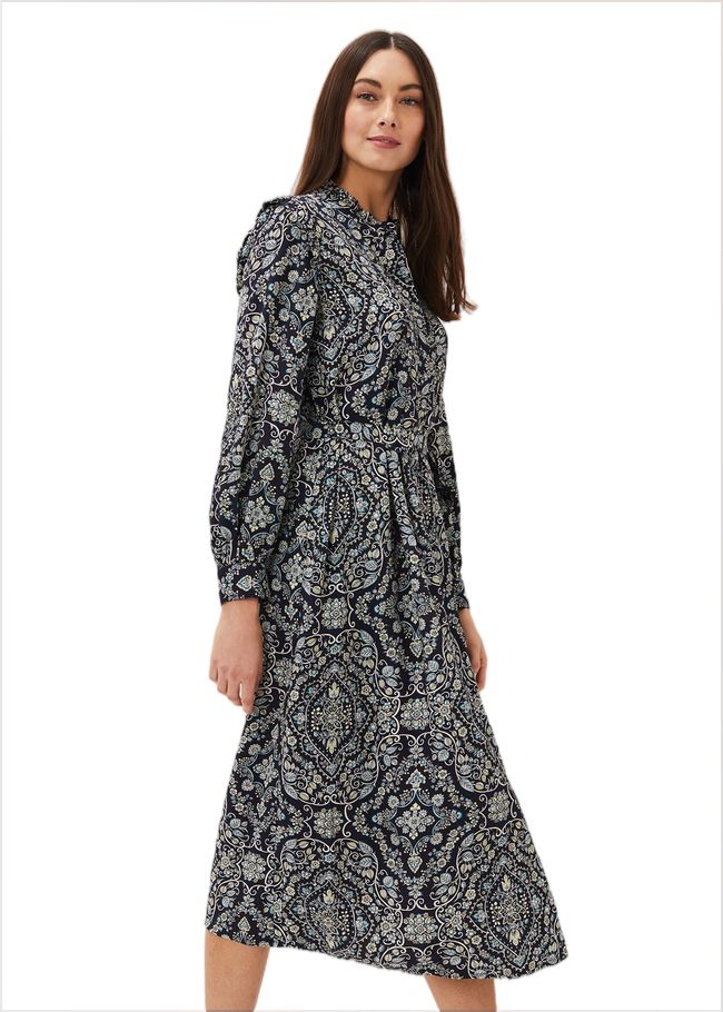  Polly Paisley Print Midi Dress Multi-Coloured 220775000