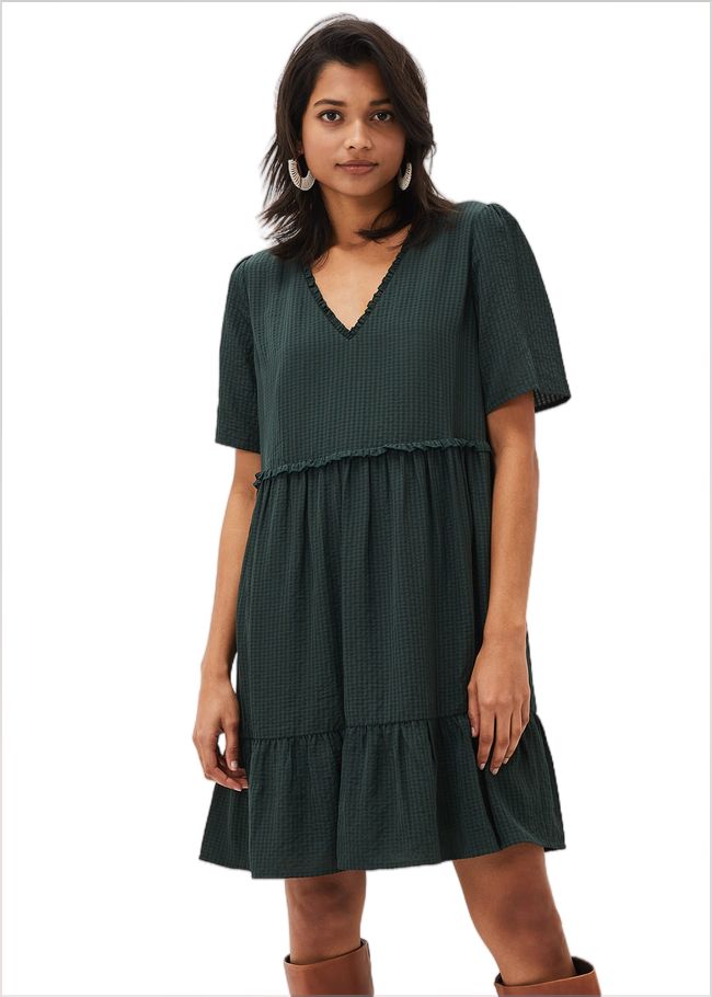  Likita Textured Swing Dress Green 220780693