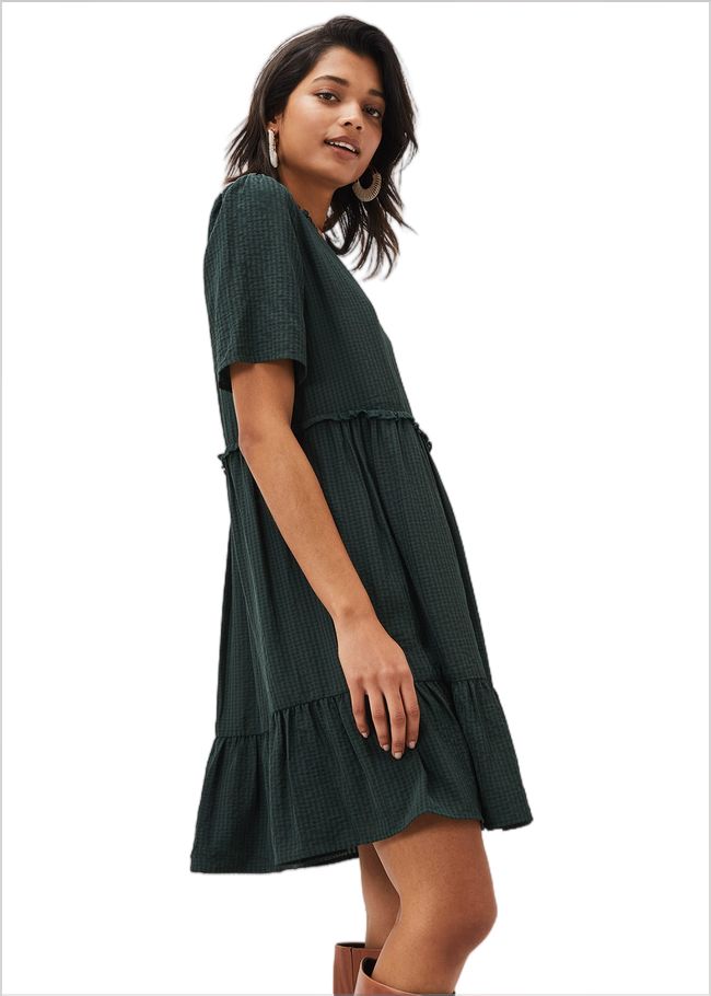  Likita Textured Swing Dress Green 220780693