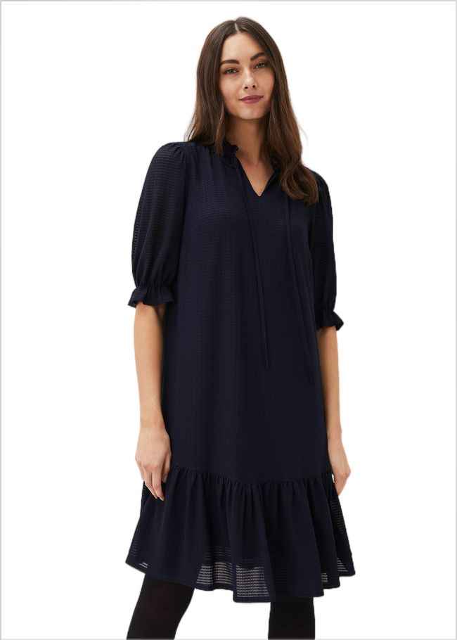  Aerin Textured Swing Dress Navy 220786351