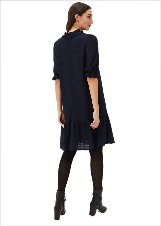  Aerin Textured Swing Dress Navy 220786351