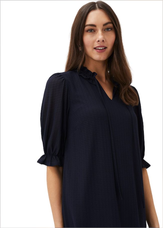  Aerin Textured Swing Dress Navy 220786351