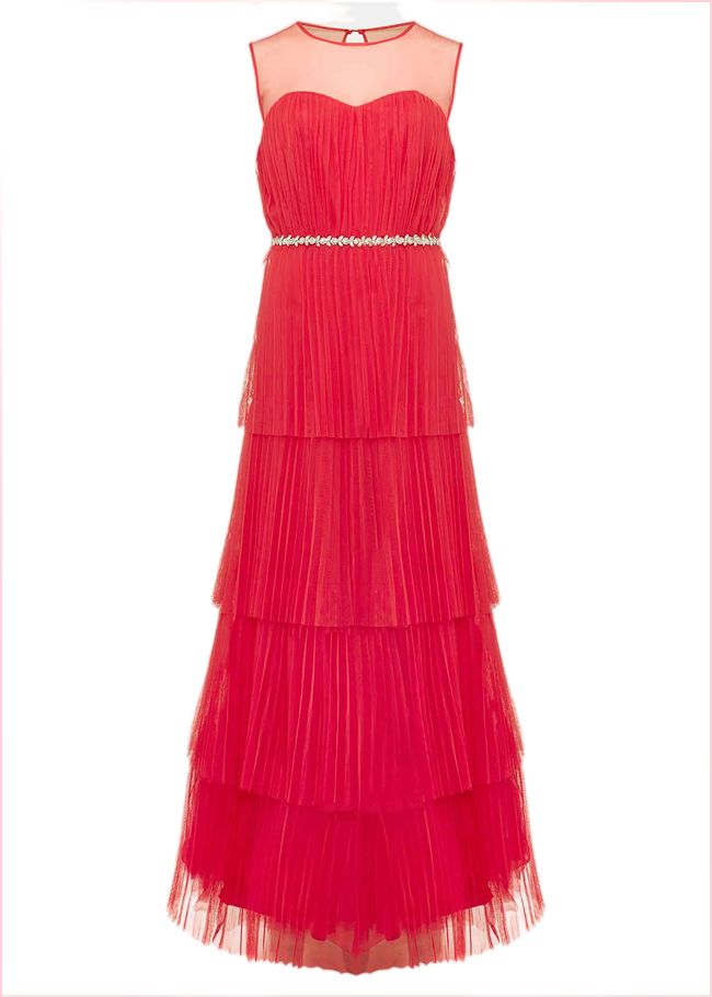  Tulisa Tulle Maxi Dress Lipstick 220787252