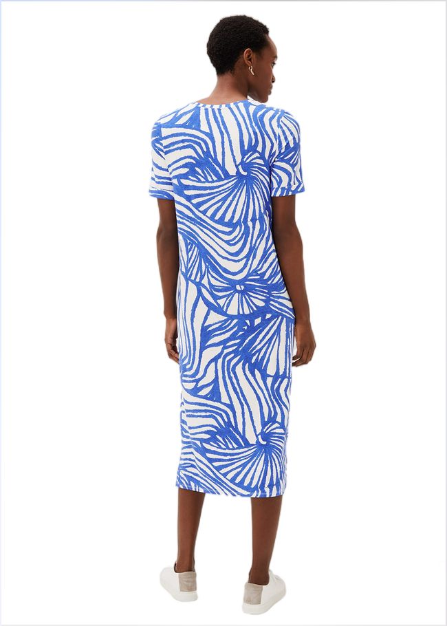  Theresa Shell Print Dress Blue 220799408