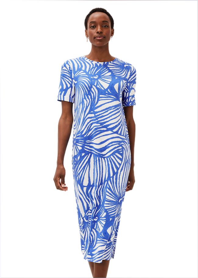  Theresa Shell Print Dress Blue 220799408