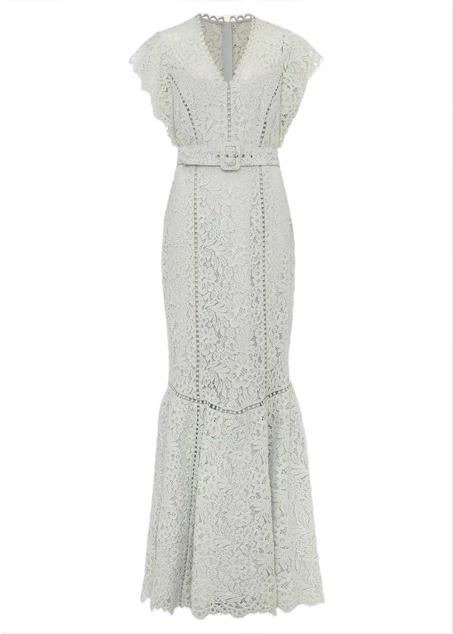  Esmerelda Lace Belted Fishtail Dress Mint 220801705