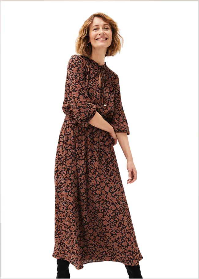  Phillipa Floral Midaxi Dress Black/Tan 220802679