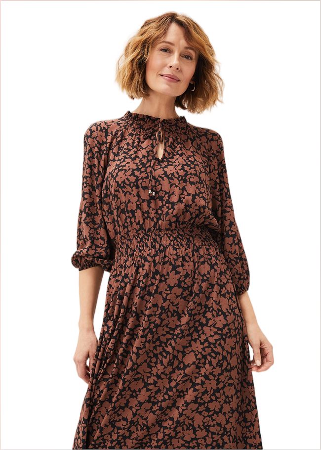  Phillipa Floral Midaxi Dress Black/Tan 220802679