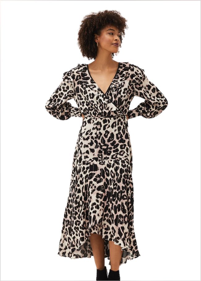  Chelsie Leopard Wrap Dress Multi-Coloured 220806000