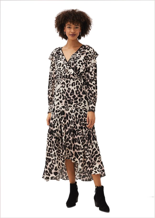  Chelsie Leopard Wrap Dress Multi-Coloured 220806000