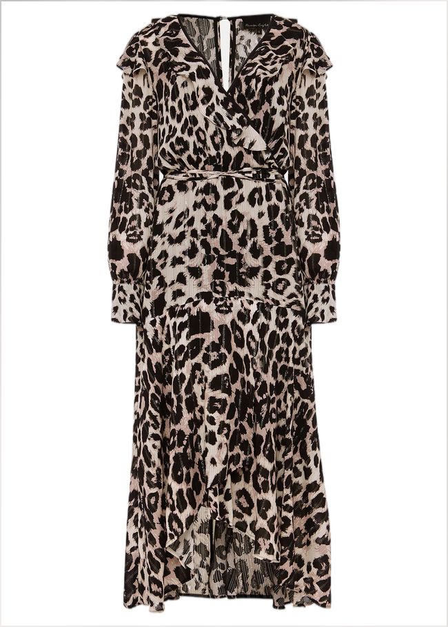  Chelsie Leopard Wrap Dress Multi-Coloured 220806000