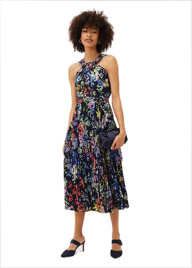  Fenella Pleated Floral Dress French Navy / Multi 220807713