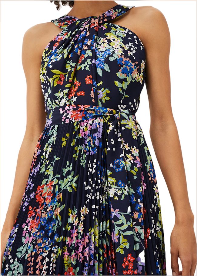  Fenella Pleated Floral Dress French Navy / Multi 220807713