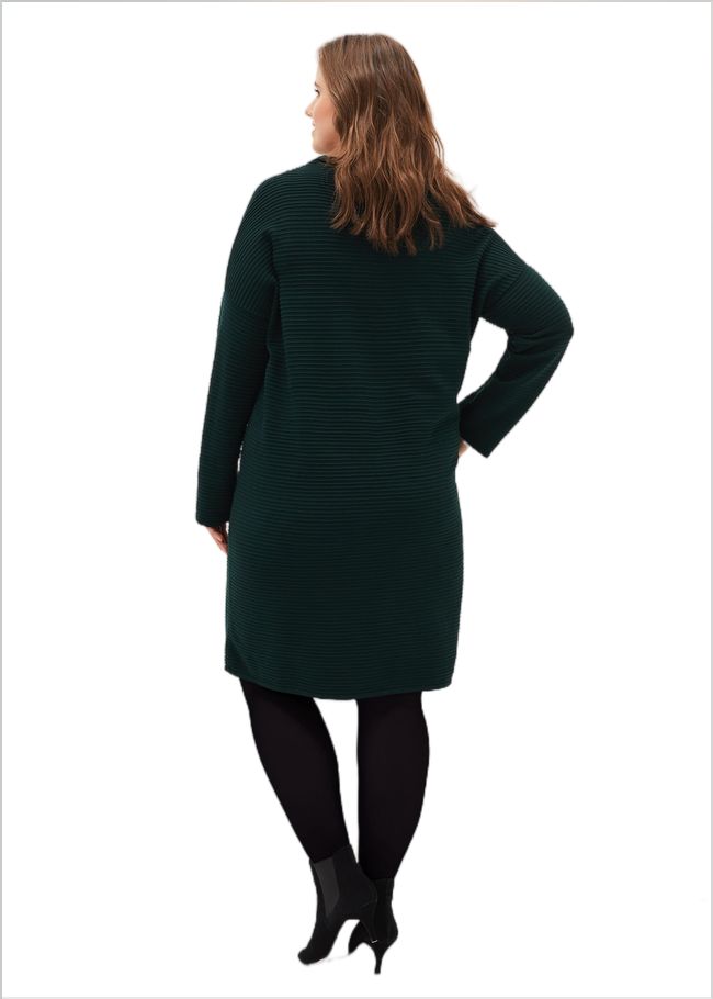  Azera Textured Knit Dress Forest Green 220809631