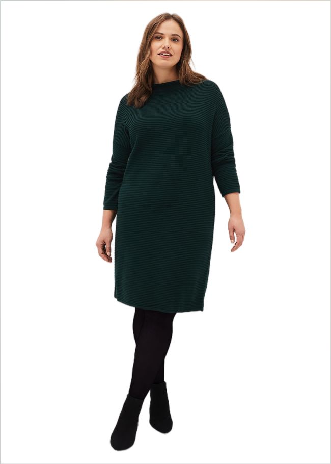  Azera Textured Knit Dress Forest Green 220809631