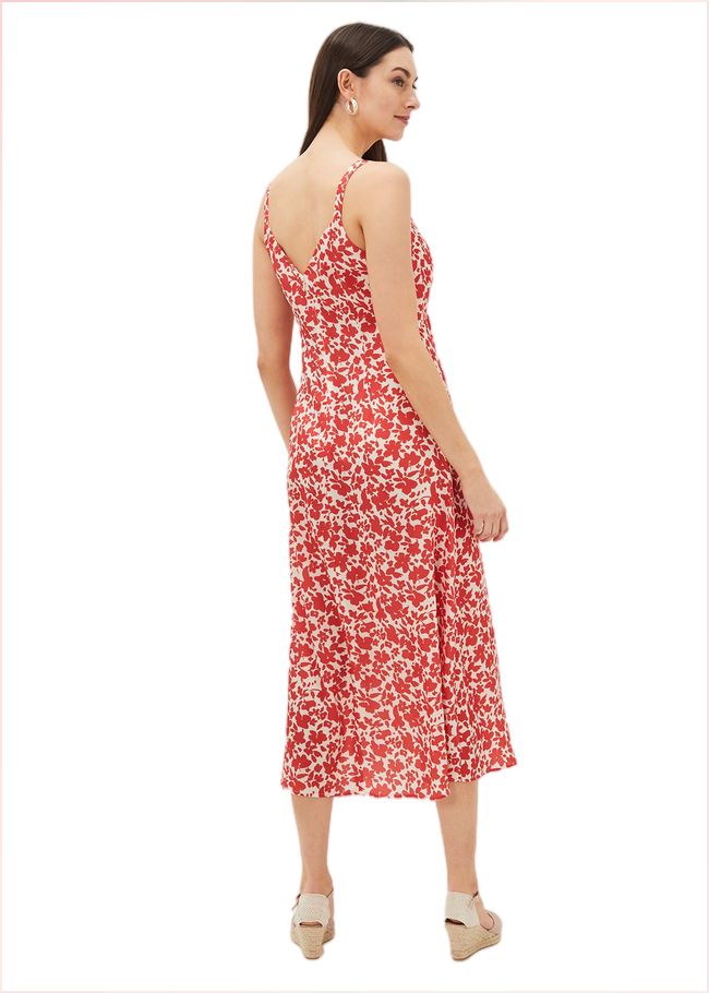  Nyla Slip Dress Red/Ivory 220814337