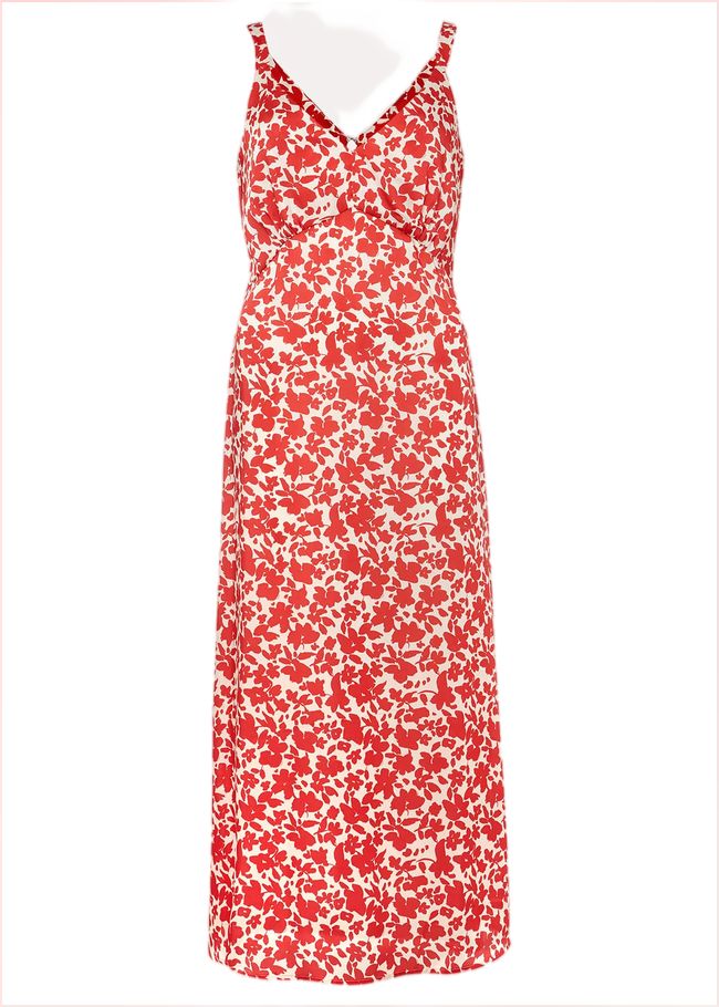  Nyla Slip Dress Red/Ivory 220814337