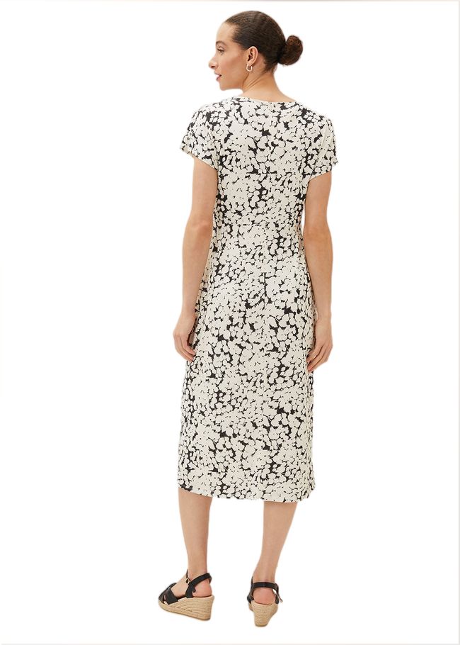  Jaelynn Ditsy Cowl Tie Waist Print Dress Smoke/Ivory 220818573